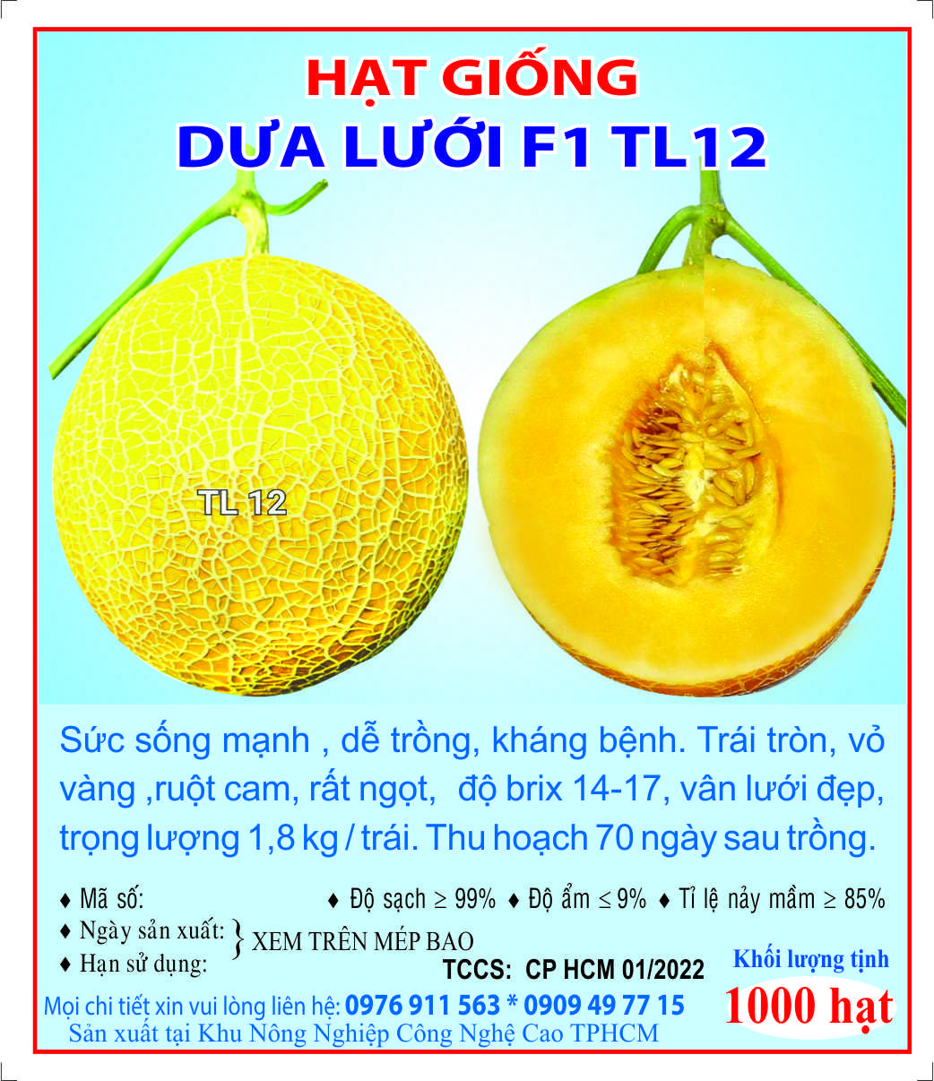 Hạt giống dưa lưới F1 TL12 1000 hạt