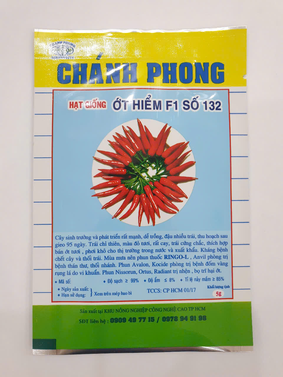 Hạt giống ớt hiểm F1 số 132 