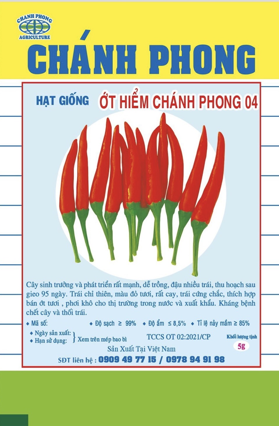 Ớt hiểm F1 số 04 5g